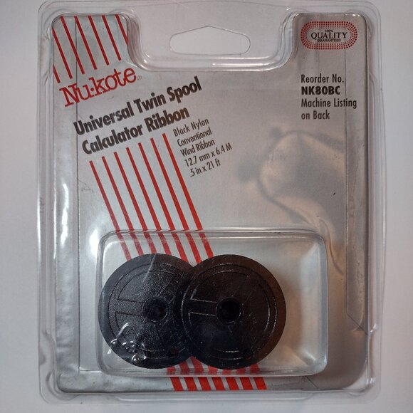 Nu-kote Universal Twin Spool Calculator Ribbon NK80BC Canon Royal Sharp Texas In - Picture 1 of 5